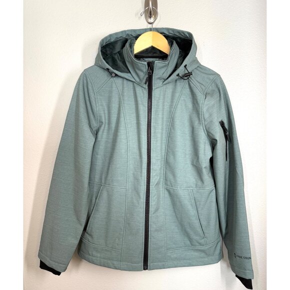 Free Country Olive Tree Jacket Womens size L Faux Fur Lining Lt Green Mid Weight - Picture 1 of 13